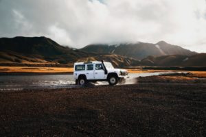 White Land Rover Off Road